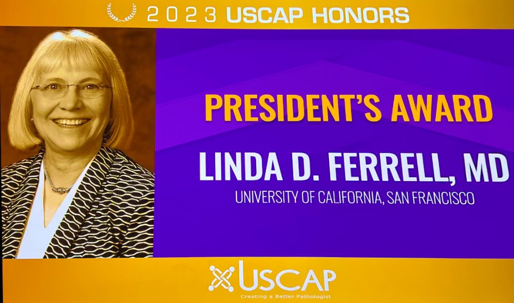 Congratulations, Dr. Linda Ferrell! 

You have been an amazing leader, mentor, and friend to all of us <a href="/ucsf/">UC San Francisco</a> Thank you for everything! 

<a href="/TheUSCAP/">USCAP</a> #ucsfproud #USCAP2023