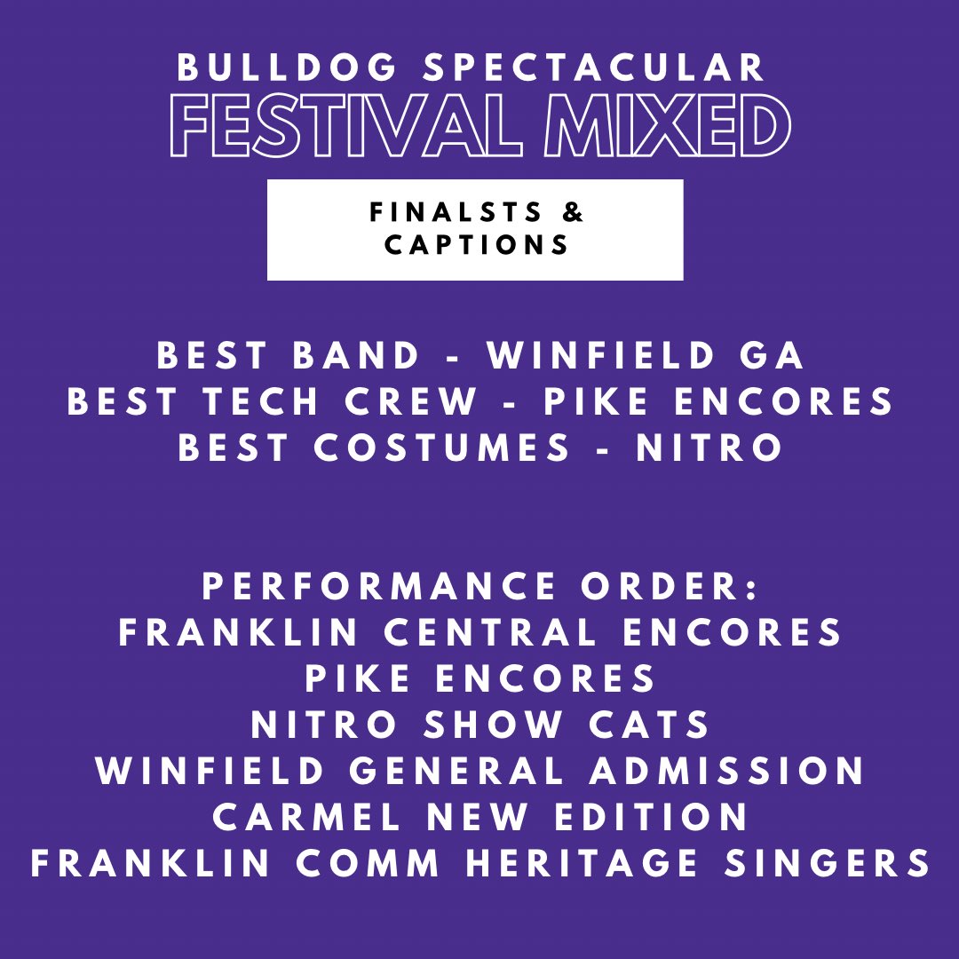 Congratulations to the Festival Mixed finalists and caption award winners! #BulldogSpec23