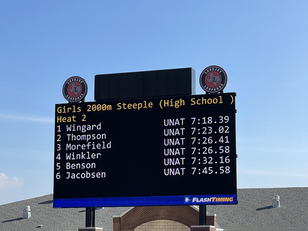 Placing 2nd in the 3200 and 1st in the 1600 yesterday wasn’t enough for Macy, so she decided to go out and win the steeplechase today at Lovejoy.  Not bad for her first time ever running the steeplechase!  Congratulations <a href="/MacyWingard/">Macy Wingard</a>!  <a href="/CSOSUAVE17/">Mr. Hailey</a> <a href="/DentonISDSports/">Denton ISD Athletics</a> <a href="/sports_drc/">DRC Sports</a>