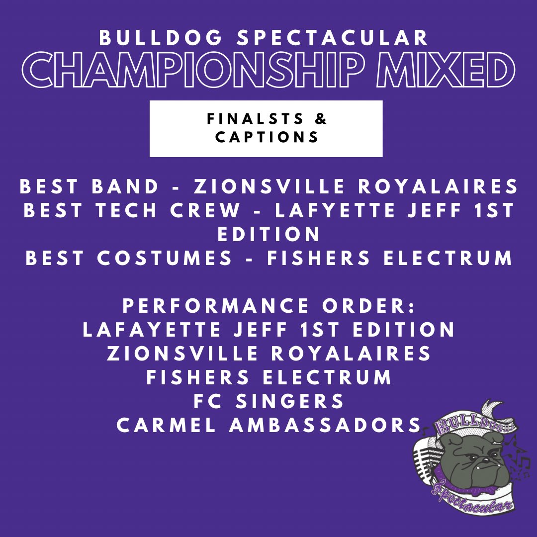 Congratulations to the Championship Mixed finalists and caption award winners! #BulldogSpec23