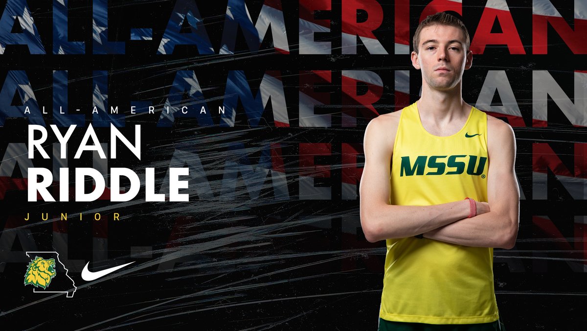 Ryan Riddle takes 6th place in the men's 3000m run with a time of 8:04.54!

Congratulations to our newest MSSU Indoor Track &amp; Field All-American, Ryan Riddle!