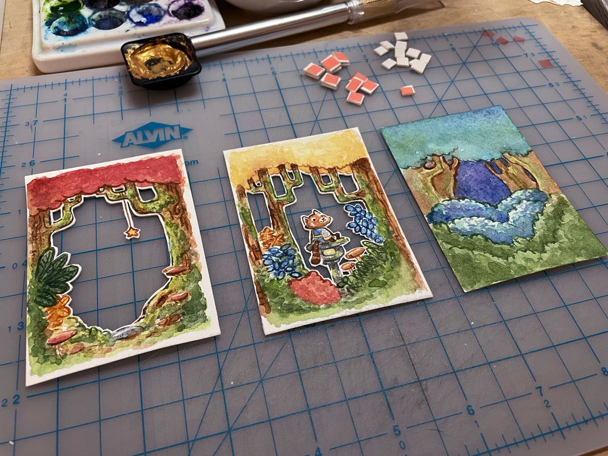 My little red panda paper art piece is available in my ko-fi shop! ko-fi.com/angelasongart/… 🤗 #paperart #watercolor #illustration