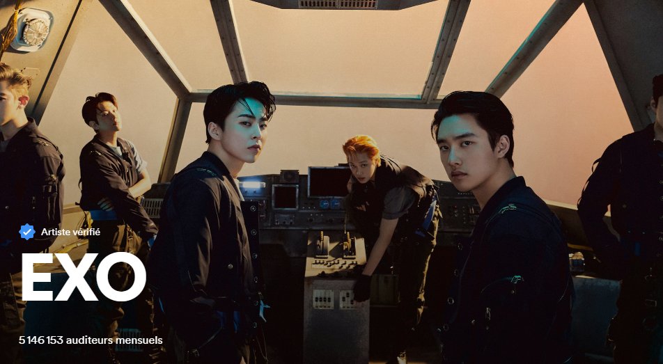 koreansales_twt's tweet photo. #EXO reaches a new peak of 5.1 millions monthly listeners on Spotify. https://t.co/ayD57sZMXs