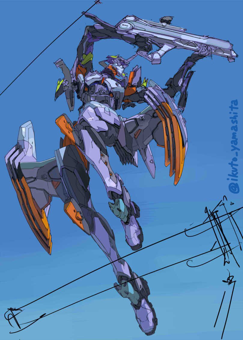 mecha robot no humans holding weapon weapon holding gun holding  illustration images