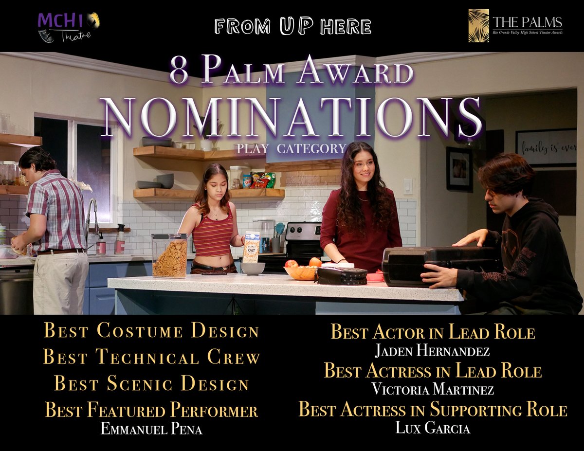 mchitheatre's tweet image. Congratulations to all the students involved in a wonderful 22-23 Theatre Season. We are thrilled to announce that our shows received a total of 27 Palm Award Nominations!

@Mchi_Yearbook @McHiPride @McallenHigh @mcallenfinearts @McAllenISD @mchichoirprogr1