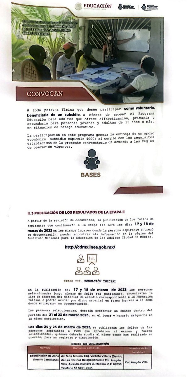 ElsaMariaGuzman's tweet photo. ¿Te gustaría compartir tus conocimientos con otras personas? ¡está es tu oportunidad! el #INEA #INEACDMX te está buscando https://t.co/TF0xbwIyAF