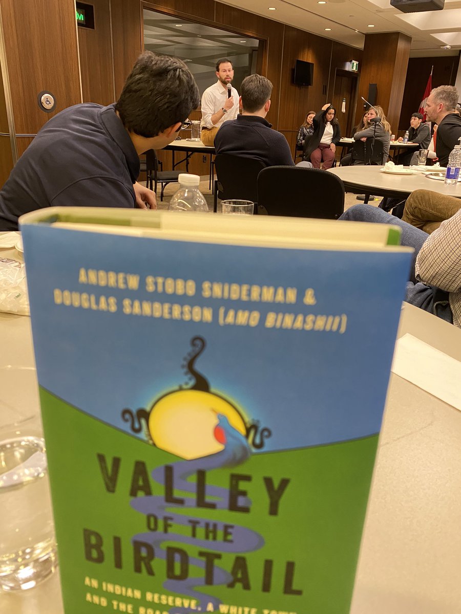 @StoboSniderman shares the process of writing in Canada with @actioncanada alumni through his book #valleyofthebirdtail #waywayseecapo #rossburn #reconciliation