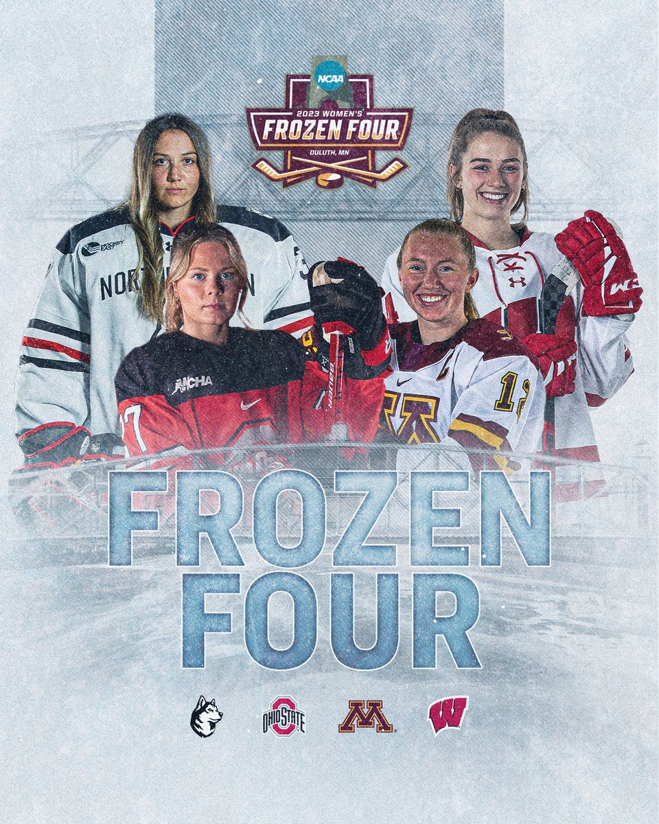 NCAAIceHockey's tweet photo. 𝐀𝐧𝐝 𝐟𝐨𝐮𝐫 𝐦𝐚𝐫𝐜𝐡 𝐨𝐧 🏒 🏆

#WFrozenFour https://t.co/QfouIX667X