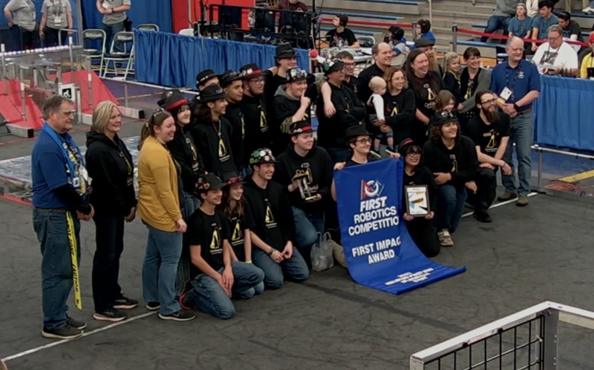 Congratulations FRC 4125 Confidential for winning the District Impact Award in Wilsonville. Well deserved! #omgrobots #WeAreSoProuOfYou  See you at the Sun Dome in Yakima!