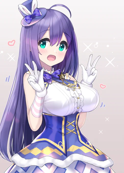 うさぎ年なので杏奈ちゃん!駆け抜けてマイハートのイラストから判断して今はこれくらいにはなってそうですね「杏奈も成長中……です」#ミリシタ #望月杏奈 