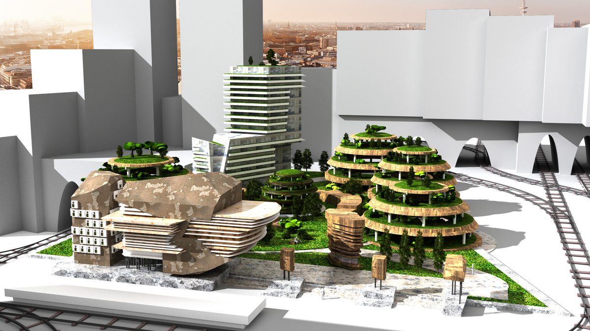 First Semester Project in 'DigitalGeometries' for my Architectural Studies. The Task was 'Nature in City' :) 
Made &amp;Rendered in Rhino
Edit Photoshop