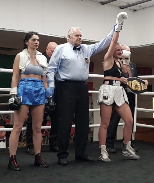 MarkTaffetMedia's tweet photo. ⁦@SarahLiegmann⁩ now 7-0 as pro after 2nd round stoppage victory tonight in Germany🥊🔥💥💪🏻!! #Boxing #WomensBoxing https://t.co/s8zlrGfsXE