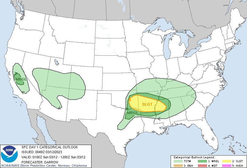 NWS Storm Prediction Center on Twitter "651pm CST SPC Day1 Outlook