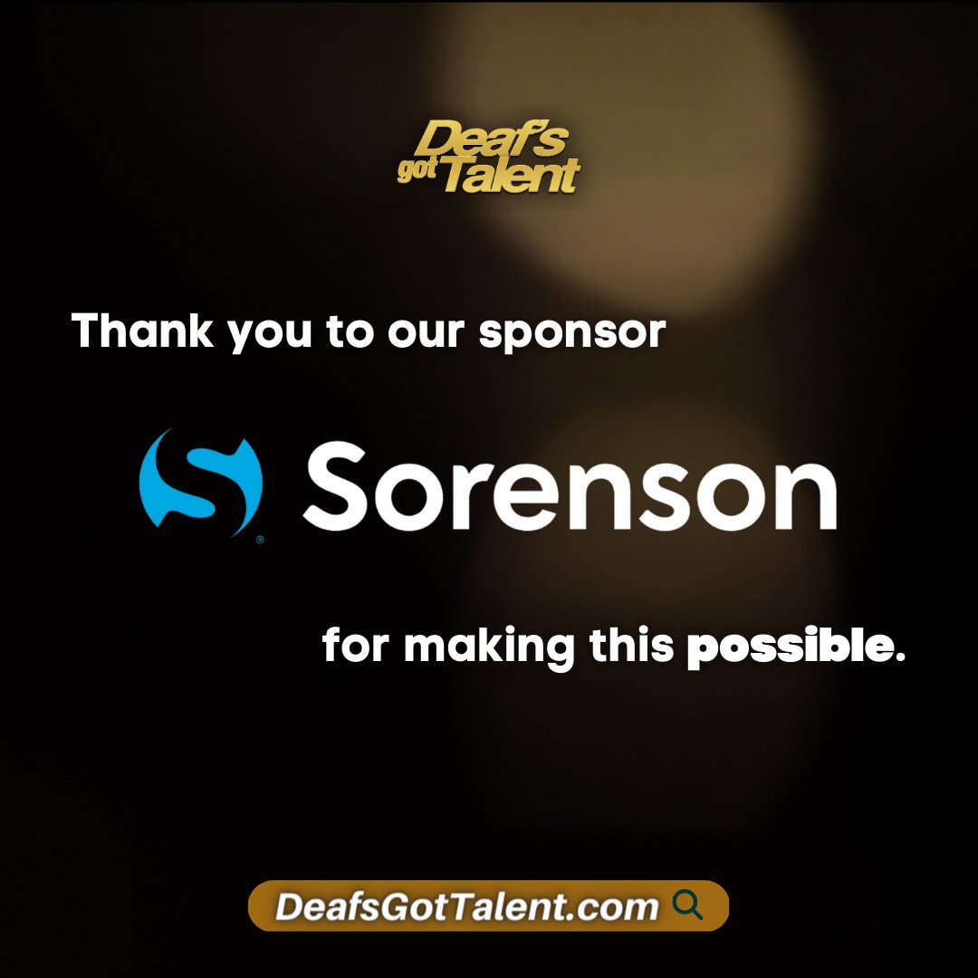 Thank you to our sponsor Sorenson Communications for making Deaf's Got Talent possible. 

Enter by March 15 at DeafsGotTalent.com!

All contestants receive a FREE Facebook Meta Portal and have the chance to win CASH prizes.
1st place: $500
2nd place: $250
3rd place: $100
