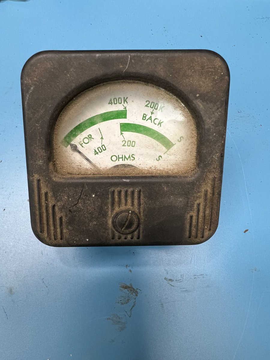 I need assistance on this one. I was gifted a bunch of electronics surplus today. One of the things in the collection was this analog meter. My question: What would you use this meter to measure ? It has a very odd scale to me. #electronics #testequipment #hamradio