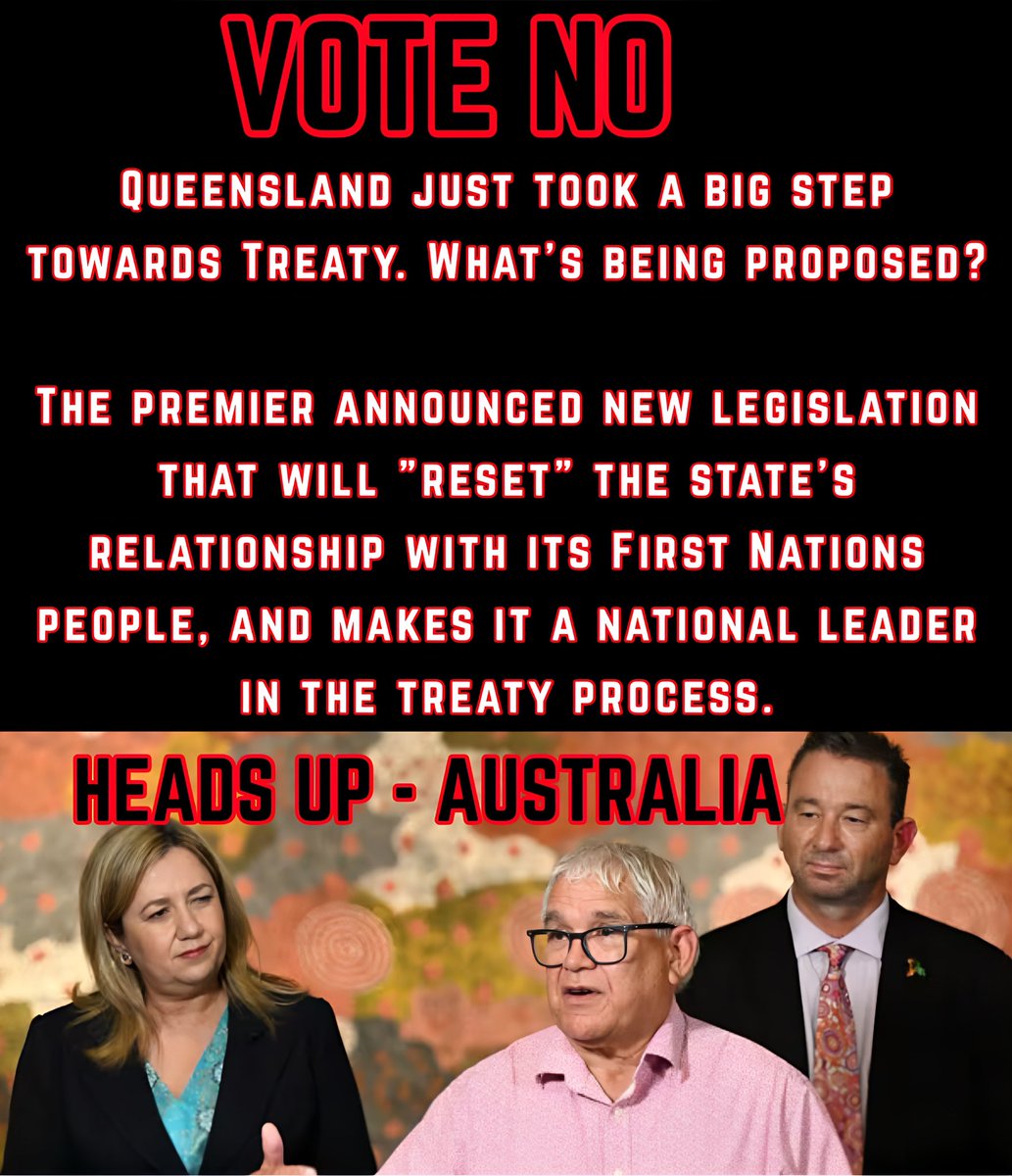 VOTE NO - AUSTRALIA 🔥🎯 NEVER LABOR 🎯 In announcing the legislation, the premier pointed to treaty processes overseas, and Australia's lag in establishing similar processes. “Treaties have been established over centuries” ⬇️⬇️⬇️ sbs.com.au/nitv/article/q…