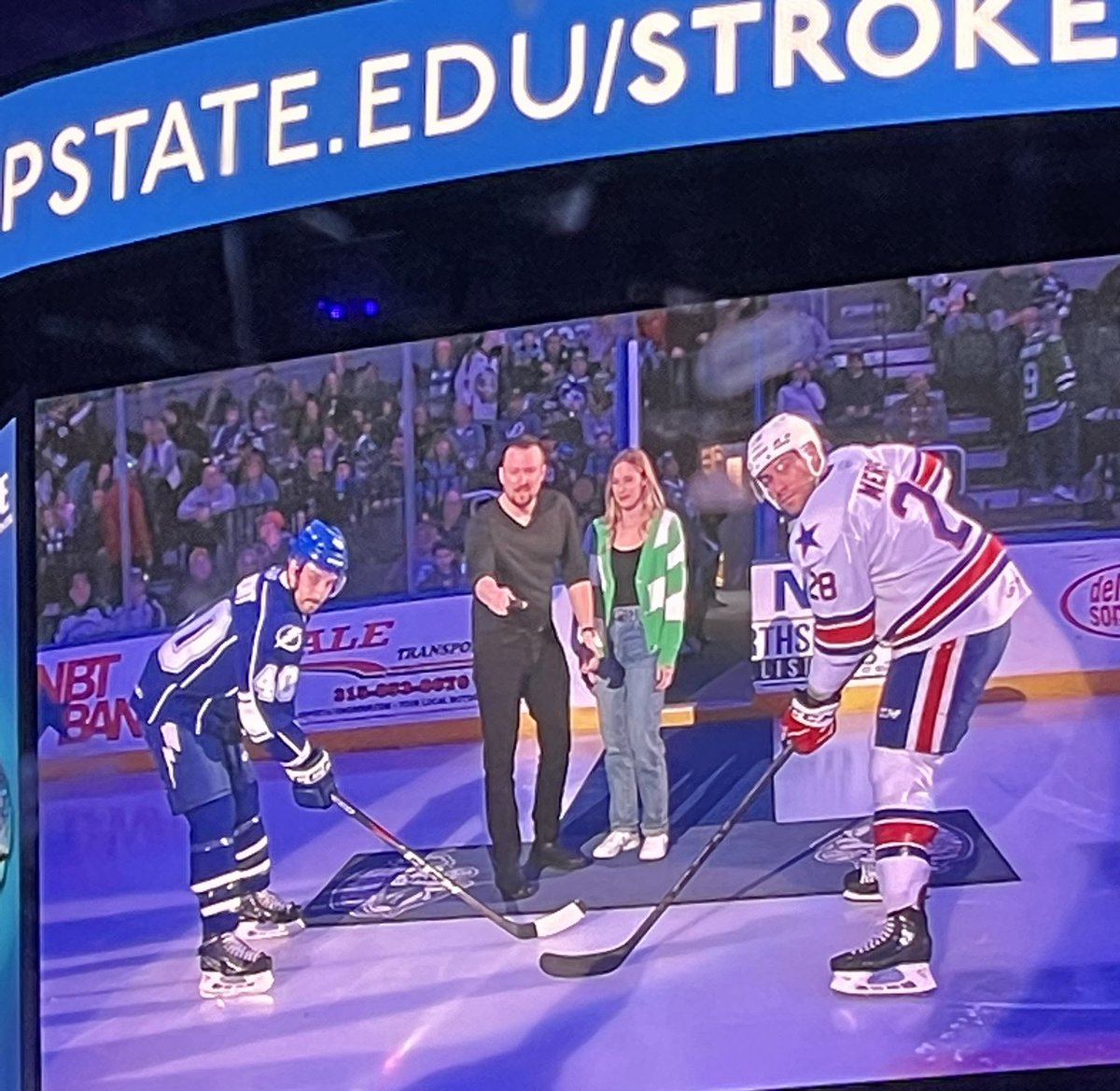 Dropped the puck tonight at <a href="/SyracuseCrunch/">Syracuse Crunch</a> for Upstate Stroke! <a href="/perfuseincuse/">Upstate Neurocritical Care Fellowship</a> <a href="/UpstateNews/">Upstate Medical University</a> <a href="/upstateneuro/">SUNY Upstate Neurology Residency</a>