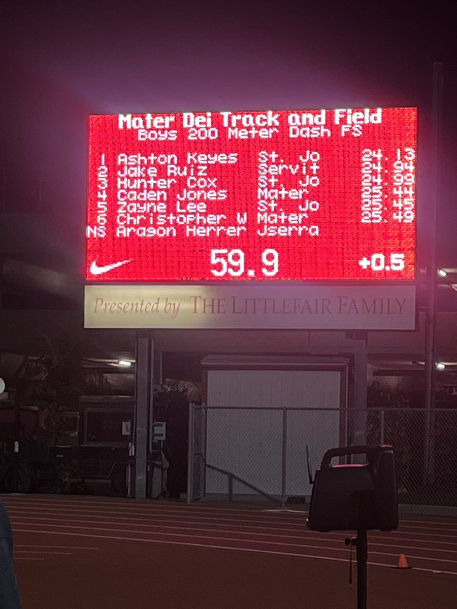Track Meet at Mater Dei. Personal Best