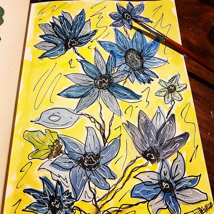 bpezell's tweet photo. When a mess turns into…
“Well it doesn’t totally suck…”🤪
#watercolorart #stilllearning #artmatters https://t.co/Bu7JBa7C6g