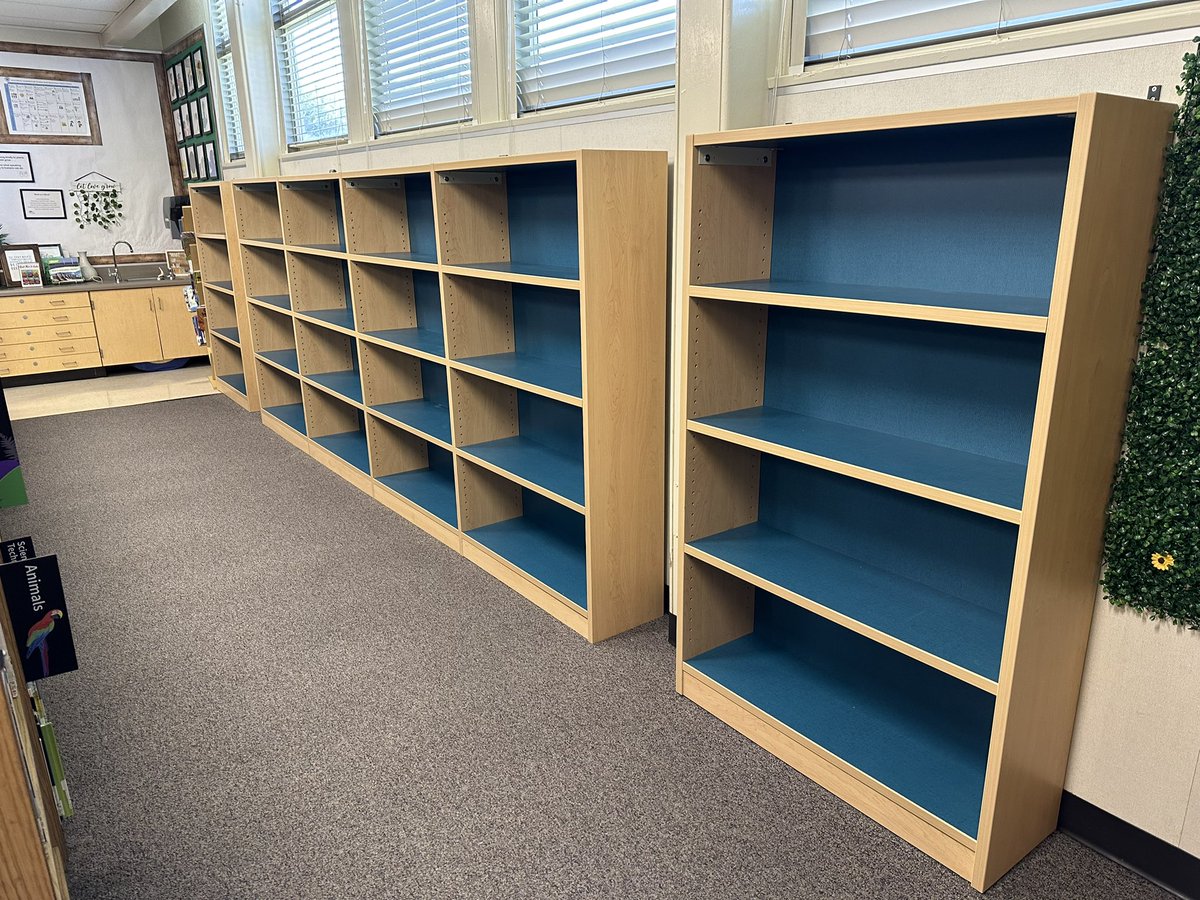 Our library now has new bookshelves! I’m so happy and blessed to have admin like @mrsjessgomez that support my vision. Little by little our library is transforming into what I have imagined that will benefit our students #BirneyProud @ColtonJUSD @Birney_CJUSD