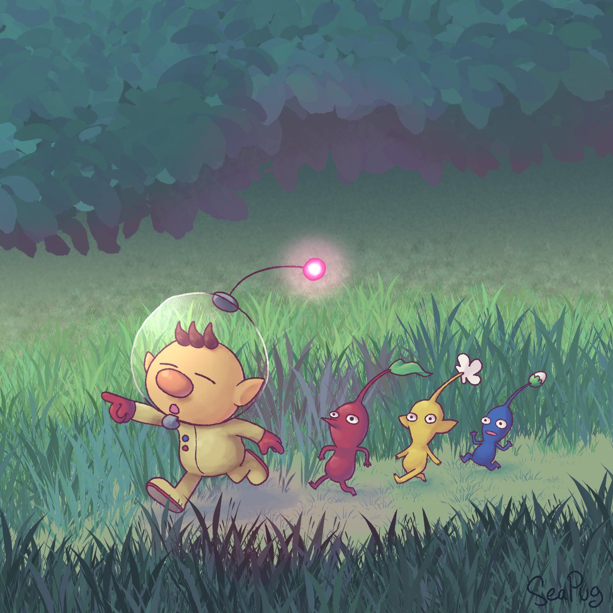 seapugg's tweet image. started playing pikmin for the first time  and now i can't stop thinking about it