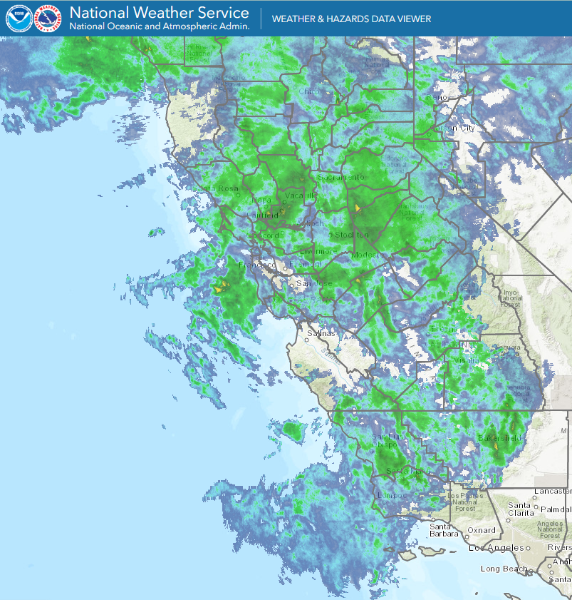 NWSLosAngeles's tweet photo. We are currently on the southern edge of the main #AtmosphericRiver. So far, totals along the San Luis Obispo Co Coast range from 0.25-0.50", however the station at Rocky Butte is up to 0.79" already.
#rainupdate #radar #CAwx https://t.co/iEkIqhchUQ