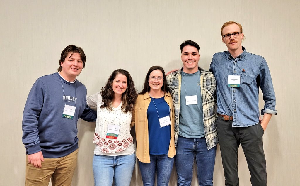 Researchers, students, and technicians presented a diverse set of studies at the annual IL AFS Conference! Topics included saugeye age estimation techniques, shortnose gar movement patterns, Illinois tournament permitting system, and R3! Great work #SportFishEcologyLab!