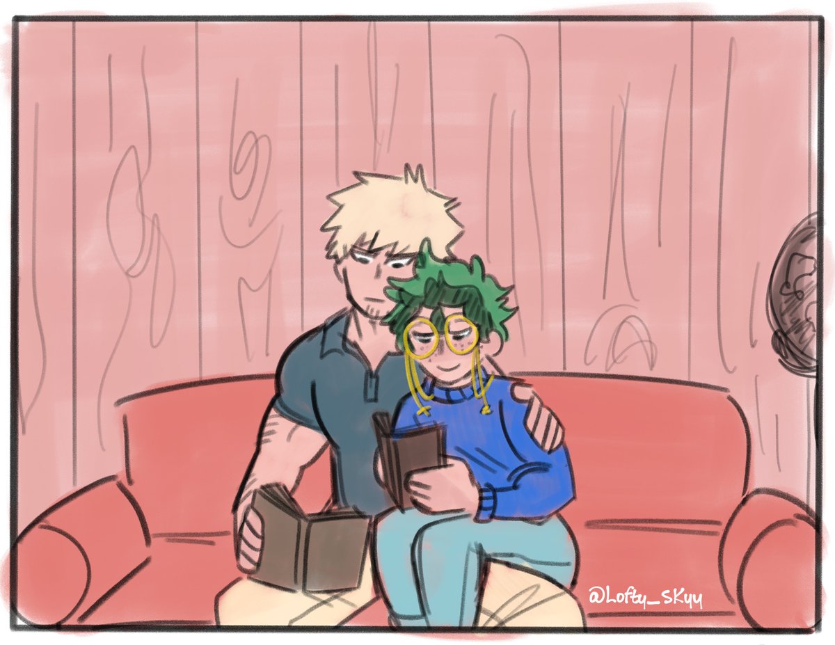 lofty_skyy's tweet photo. *dusts off my hardware/bookshop au* hey guys remember this 

#bakudeku https://t.co/HwSfw0Ka5W
