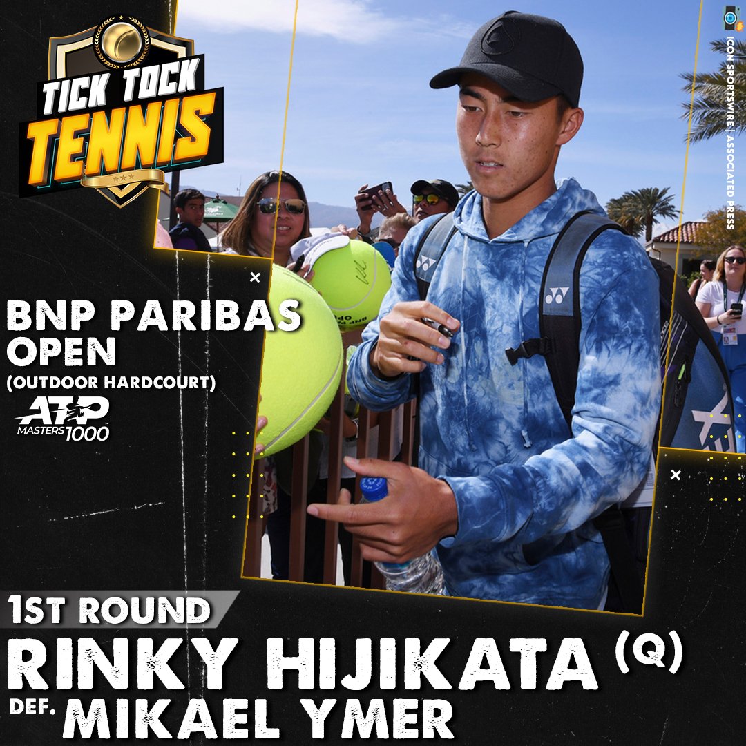 No matter what happens from here, Rinky Hijikata will always be a slam champion.

Kid's playin' with house money.

After taking the Aussie Open doubles title with Jason Kubler in January, Hijikata picks up his first ATP 1000 match win with a 6-3, 7-5 upset over Mikael Ymer. 👏💪