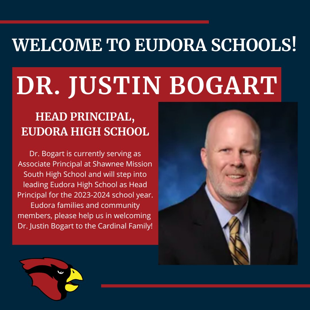 Eudora Schools on Twitter "Dr. Justin Bogart will be serving as the