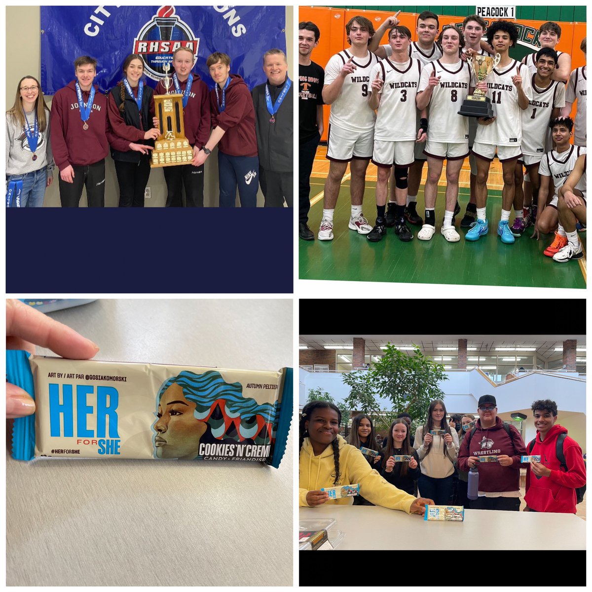 ShannonFayant's tweet photo. Celebrating our wildcats and future wildcats! March 14 both BB senior teams are headed to City Finals! @FWJohnsonRegina #Fortitude #Wisdom #Justice #Champions #playwithheart #playwithintegrity #playforfun #enjoythejourney #drumgrouprockingit https://t.co/wGIz0EbagS