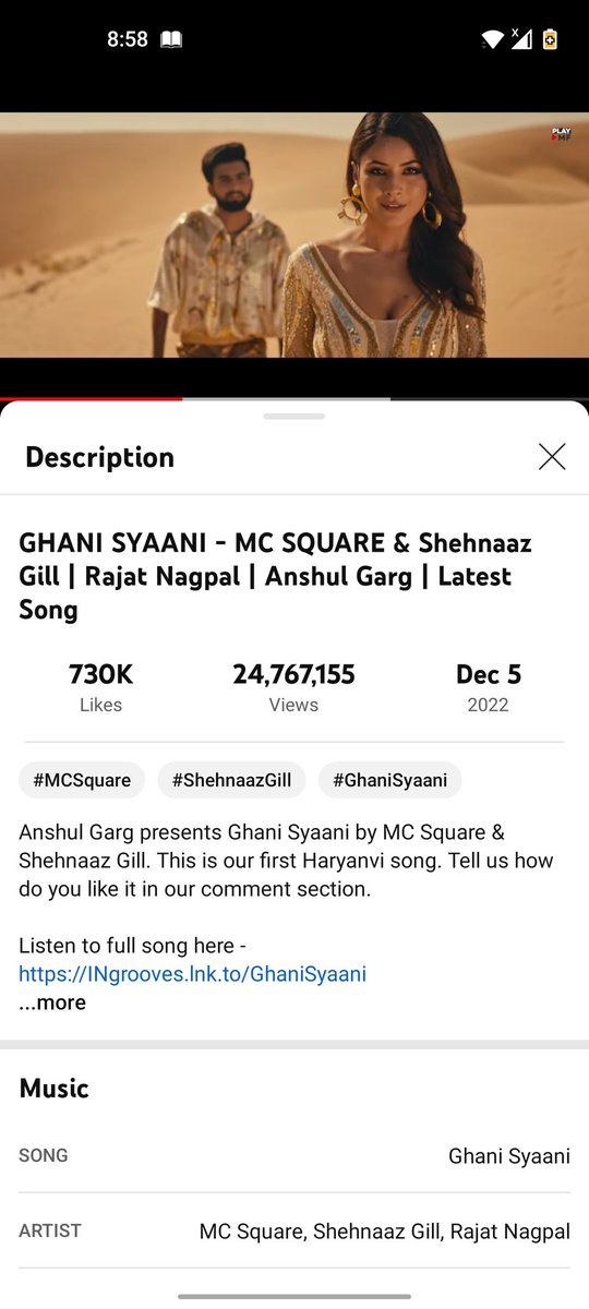 STILL I'M STREAMING🎵
& STILL CAN'T GET OVER IT😍
#moonriseftshehnaazgill& #GhaniSyaani
Latest update..
38.7Mviews    24.7Mviews
916K👍          730K👍
62K💬             47K💬
KEEP STREAMING GUYS 🙏🥺
[youtu.be/y3RhoAQXJ8I]
[youtu.be/Rf0WkYLlli4]
#SHEHNAAZGILL
#Shehnaazians