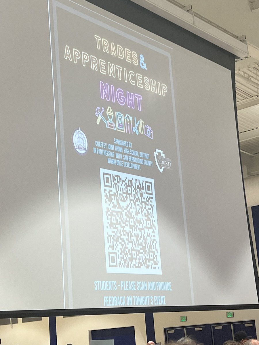 Trades &amp; Apprenticeship night with a ton of information on opportunities for Chaffey and district students.