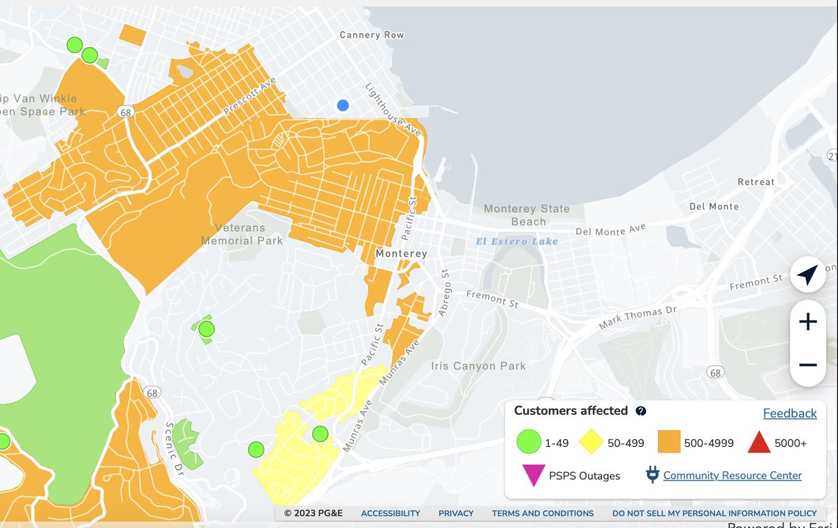 Andrew S on Twitter "RT CityofMonterey Power Outages on Monterey