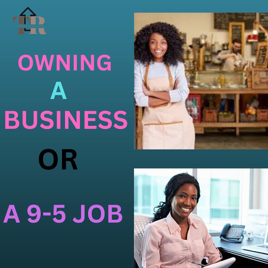 ToplandRecruit1's tweet image. Which one would you choose 

OWNING YOUR OWN BUSINESS

                    OR
A 9-5 JOB

Let's know what which you think is better in the comment section.
#Business #Topland
#IWD2023 #BBTitians Ikeja #InternationalWomensDay #EmbraceEquity Lagos Ronaldo Bayern