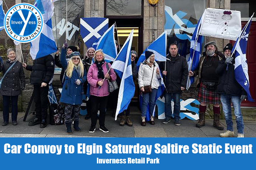 QuebecScotland's tweet photo. Car Convoy to Elgin Saturday Saltire Static Event
by @inver_ss
Saturday March 11, 2023 - #Inverness Retail Park
Facebook Page: https://t.co/KQzdQA1OUe
#YesScots #AUOB #IndyRef2 #InverYess #independence #Scotland #paysQc #Quebec https://t.co/vQ0PYT1w9q