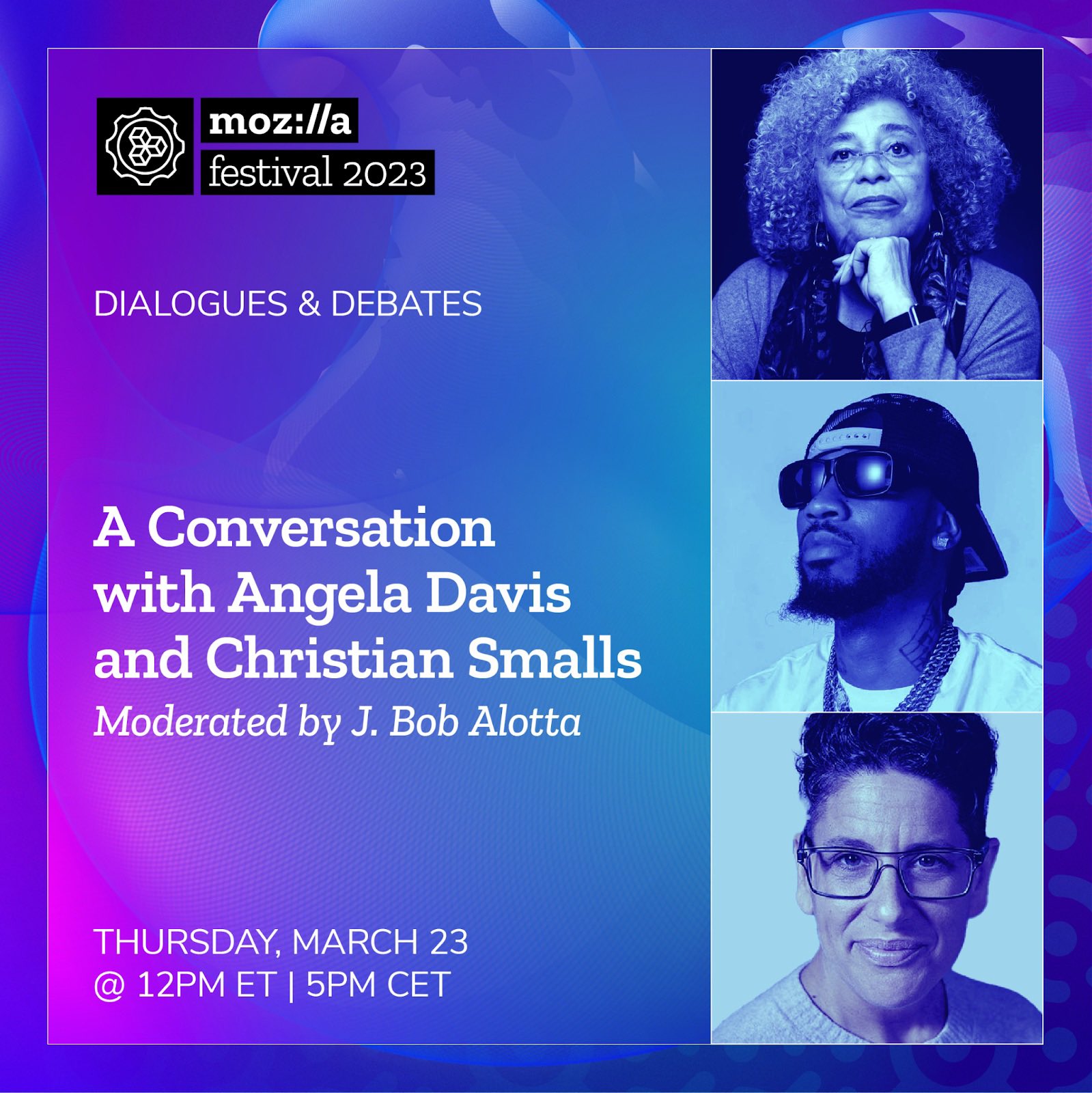 Christian Smalls on X: 🗣️ ‼️Join us next week for #MozFest @mozilla  Festival I'm so honored to be speaking with Angela Davis about the  struggles of civil rights and Labor how we
