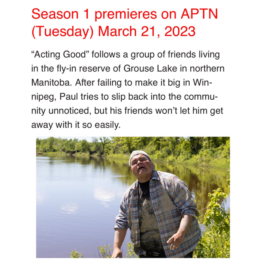 ActingGoodTV's tweet photo. Season 1 of #actinggood is premiering on @APTNtv Tuesday, March 21st at 9:00pm ET & 9:30pm ET🤩 Check your TV guide and set your PVR!
For more info on the show, check out this link https://t.co/QUHGiiNcHh
We’re really #actinggood with this one🤣🤣 https://t.co/HZQPEyqNxP