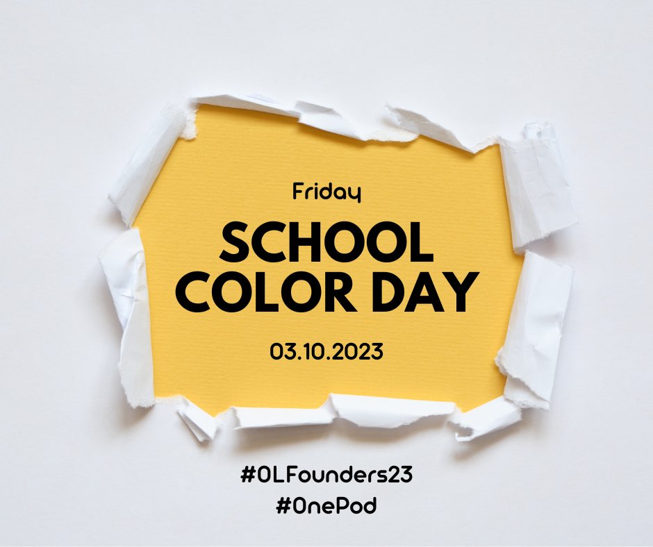 OceanLakesHS's tweet photo. Dolphins!! 🐬🐬🐬🐬 Tomorrow is School-Colors-By-Class Day! Wear our school colors! Freshmen wear WHITE; Sophomores wear GOLD/yellow; Juniors wear SILVER/grey; Seniors wear BLUE! #OLFounders23 #OnePod https://t.co/9DIhs7V1Yv