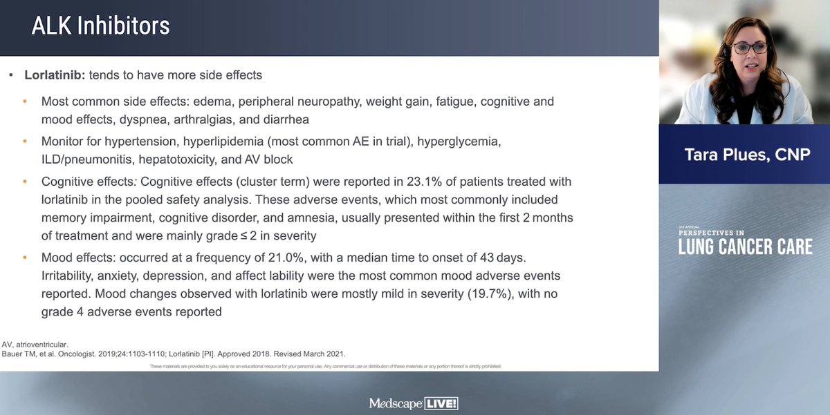 StephenVLiu's tweet photo. Some great tips on managing toxicities from #EGFR and #ALK kinase inhibitors from @PluesTara at #PLCClive23. Appropriate management of low-grade chronic toxicities so critical to qualify of life. #LCSM https://t.co/flqNIINcnE