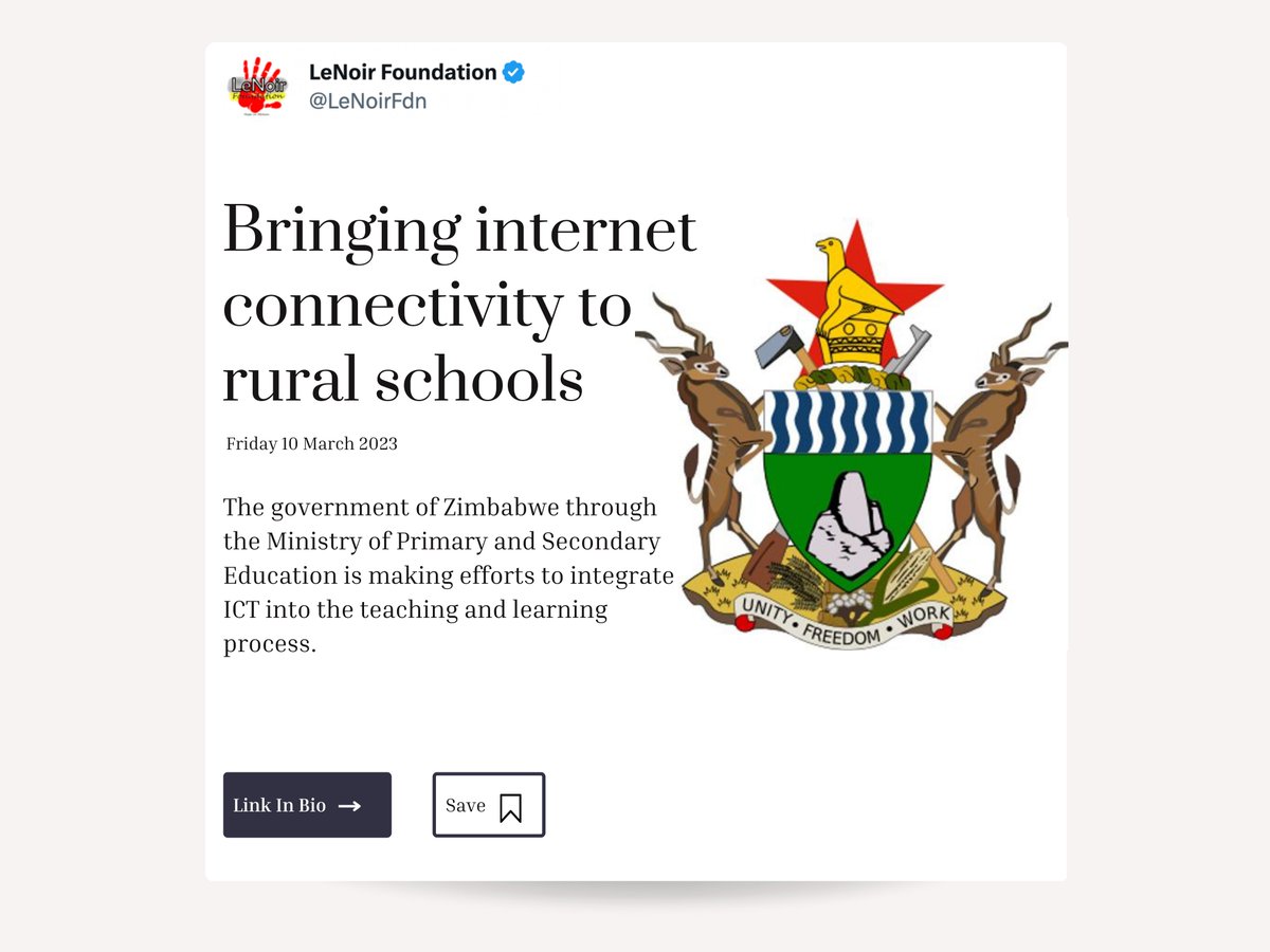 Connecting children and classrooms with ICT in Zimbabwe, we are creating a digital future for our country. #ICTinZimbabwe 🇿🇼

lenoirfoundation.com/post/the-adopt…