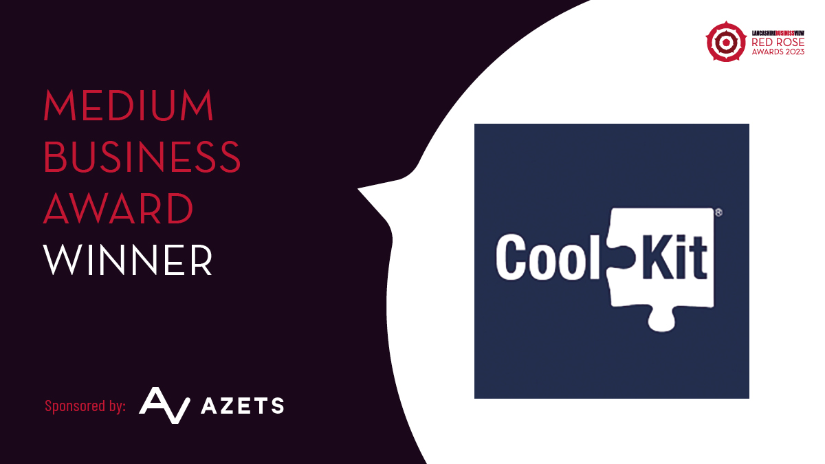 🌹 The Medium Business Award is sponsored by @AzetsUK. 

The winners are @CoolKitLtd. Congratulations to you all! 👏

#RRA23 #RedRoseAwards #LancashireBusiness