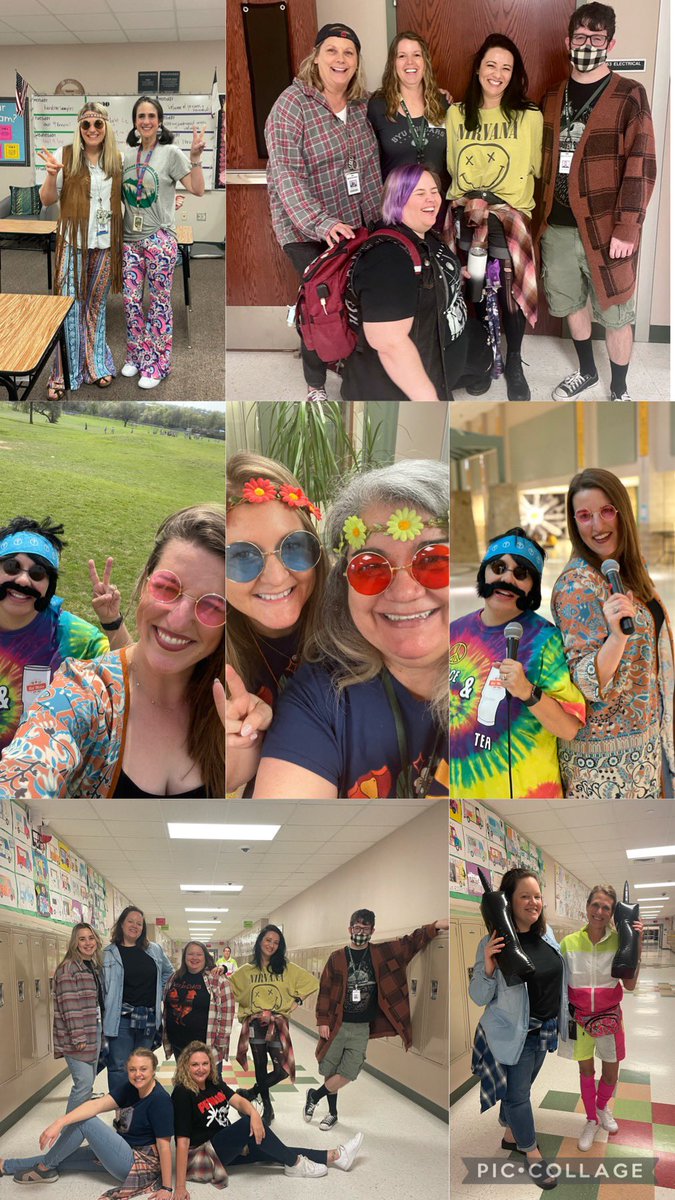 Today our Wildcat teachers had FUN at work thanks to some StuCo sponsored activities! #decadesday
