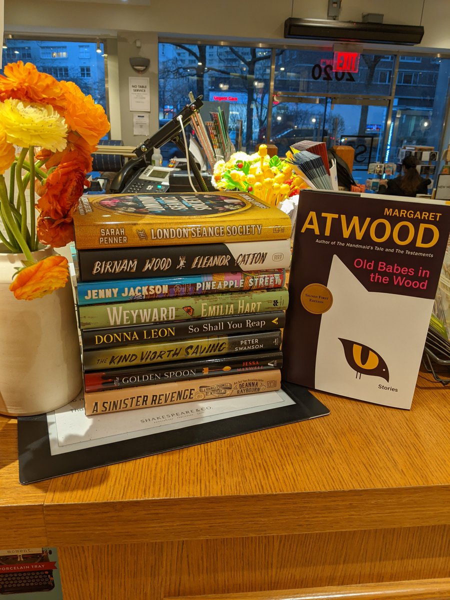Some good new fiction this week, including SIGNED copies of Margaret Atwood's new collection of stories, OLD BABES IN THE WOOD. Come pick one up while supplies last. #NewReleases #books #newbooks #signed #booktwt #margaretatwood