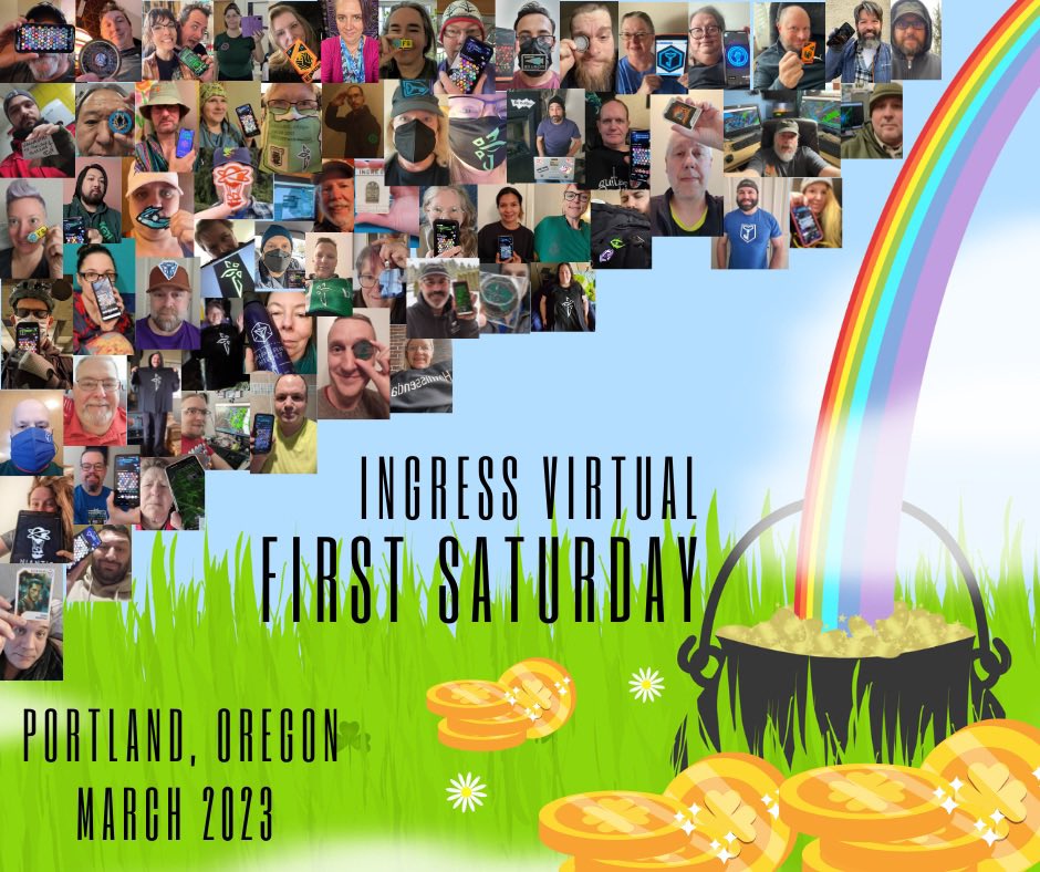 Portland's March First Saturday had 78 agents join us! 👏📱

Taking the crown, the Enlightened won with 21,001,839 XM recharged. 💚

Here's our photo collage of agents who sent in selfies during the event. 📸

#IngressFS #pdx