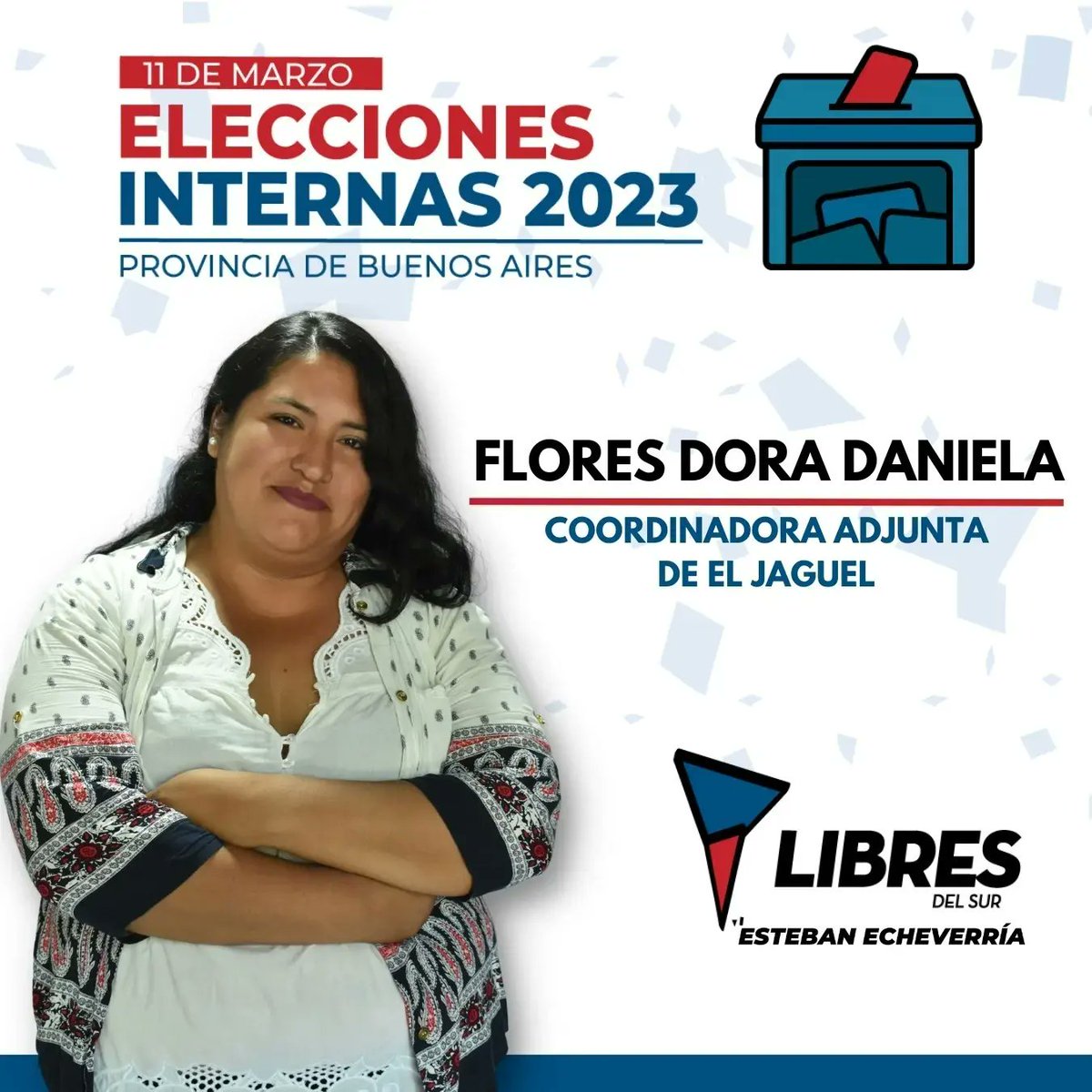 LibresdelSurTEE's tweet photo. Conoce a nuestros coordinadores de la lista interna para este 11 de Marzo 💪🏻🇦🇷 

DEMOCRACIA Y PROTRAGONISMO POPULAR - LIBRES DEL SUR ESTEBAN ECHEVERRÍA 

Secretario General Johanna Del Valle Gomez

@silvia_saravia 
@maurolope11 
@jesusescobarnqn 
@joha85g https://t.co/lSa4TLj6bt