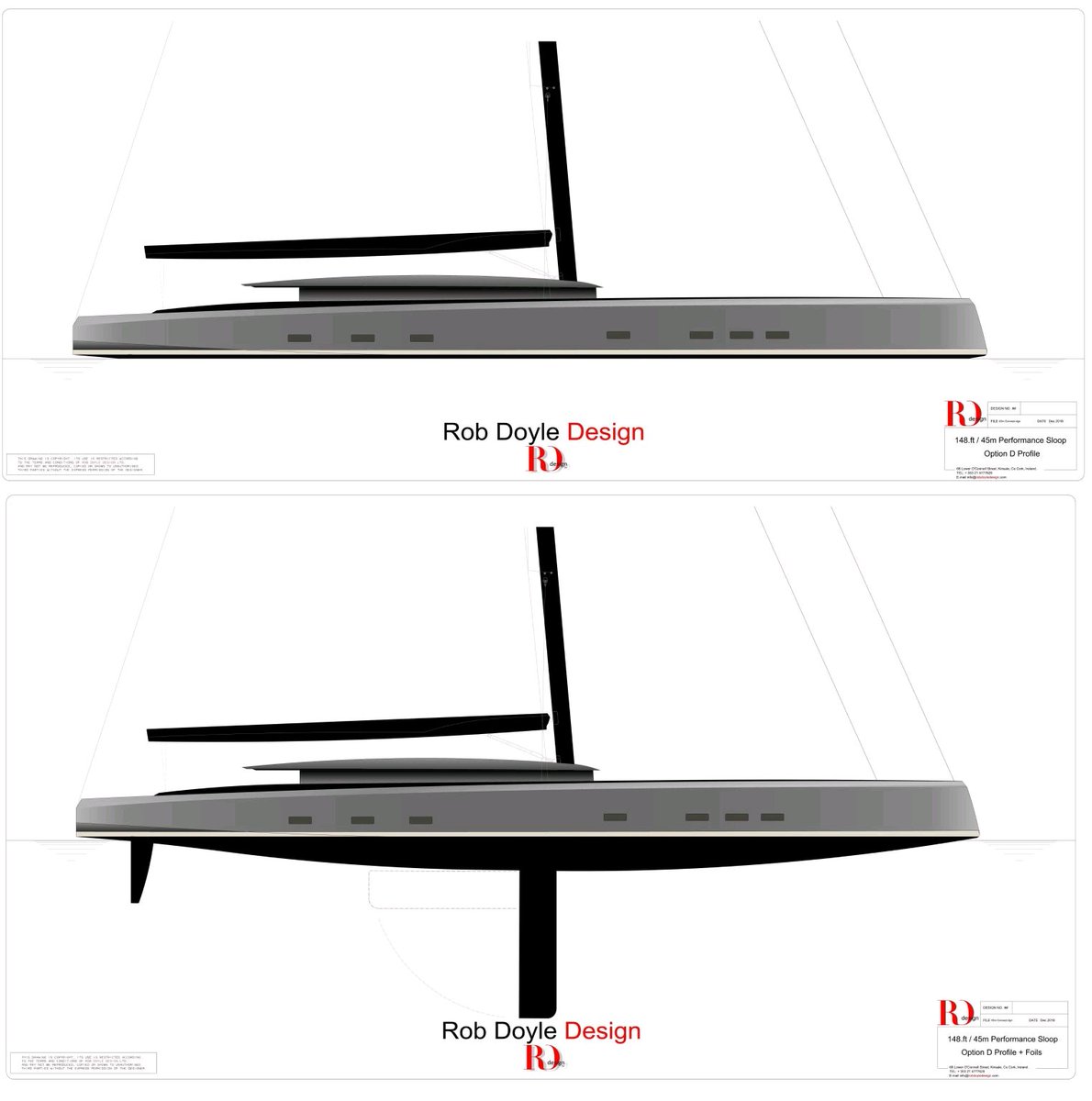 MediationIRL's tweet photo. Another option of our 2018 design study for the 45m/148ft High Performance Sloop concept! This is the non-skydeck option, showing twin rudders and @RobDoyleDesign developed RGP Keel (Resettable Grounding Protection Keel) https://t.co/EjlCux6lrf