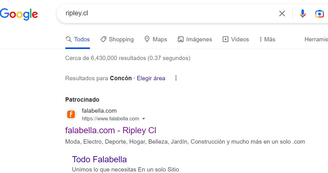 b_tiboni's tweet photo. Buen SEO de @Falabella CC: @RipleyChile https://t.co/e7twtio6lC