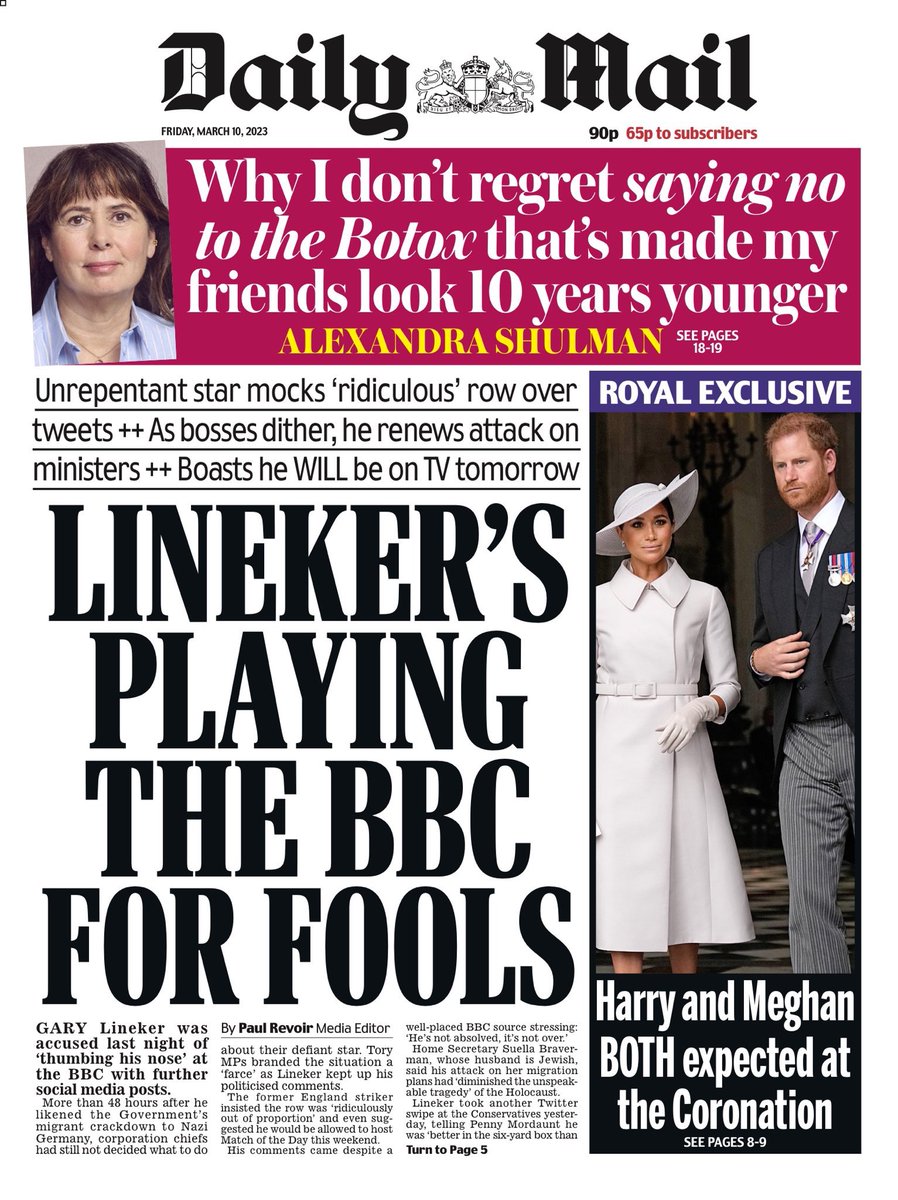 NadineDorries's tweet image. .@BBC were forced to implement impartiality plan following publication of Dyson report which highlighted a problem. Continued employment of @GaryLineker is incompatible with spirit of Ofcom PSB guidelines. 
BBC is Lineker’s audience/platform. 
He has to go and if he doesn’t, BBC…