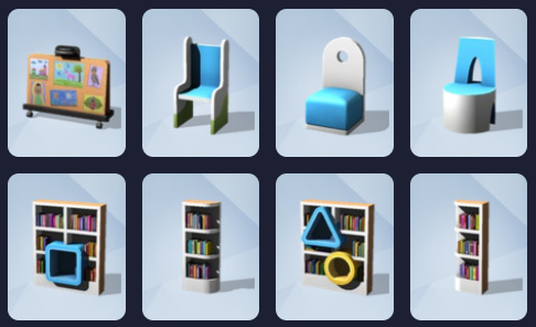 BeccaDootDaDoo's tweet photo. I will definitely be building another modern library when I get this pack!! It's gonna be the thing that's finally gonna get me out of my building rut because just look at this stuff!! I can already think of so many ways to use it and I've not even seen all the swatches ๐#TS4 https://t.co/rhxz0QyxjR